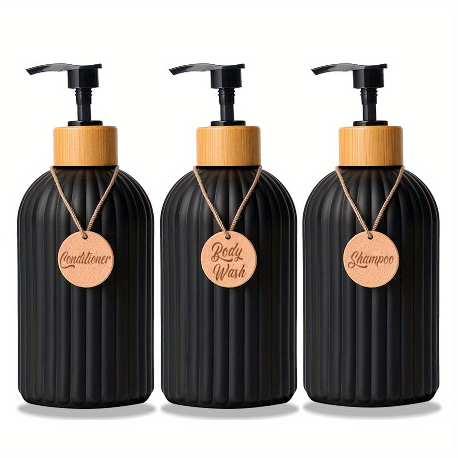 3pc Silky Black Soap Dispensers