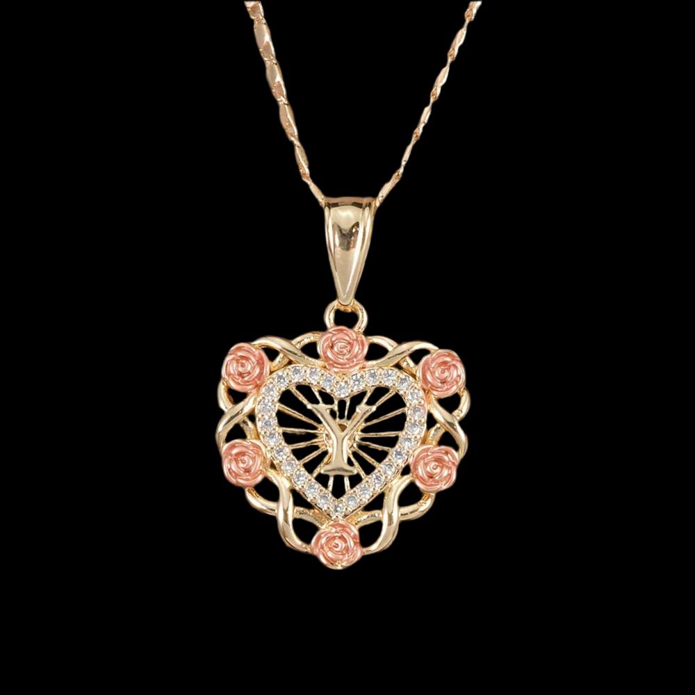 Rose initial necklace