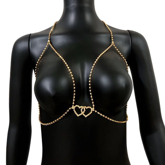 Hollow Love Crop Top Bra chain