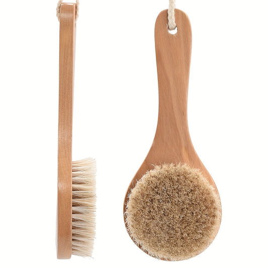 Shower brush for dry scrubbing