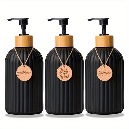 3pc Silky Black Soap Dispensers