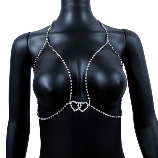Hollow Love Crop Top Bra chain